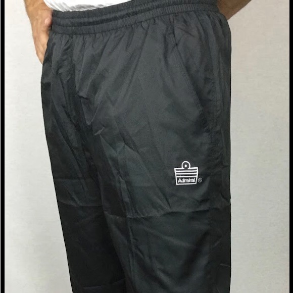 Admiral sports truck pants black elastic waistband and drawstring straight cut - Picture 1 of 11